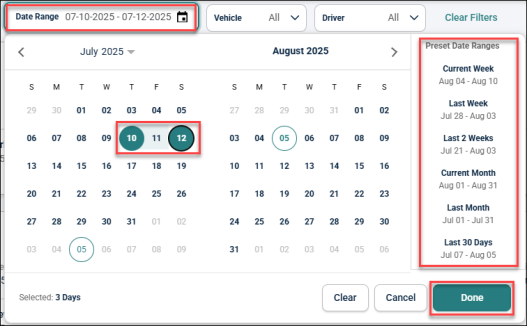 Calender button